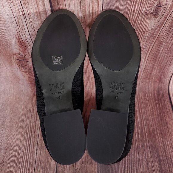 Eileen Fisher Womens Sz 10 Croft Open Toe Stretch Knit Black Ankle Boots Booties - Picture 12 of 13